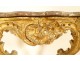 Louis XV console, carved wood, gilded rockery shell, marble, 18th century