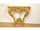 Louis XV console, carved wood, gilded rockery shell, marble, 18th century