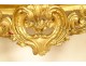 Louis XV console, carved wood, gilded rockery shell, marble, 18th century