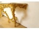 Louis XV console, carved wood, gilded rockery shell, marble, 18th century