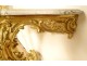 Louis XV console, carved wood, gilded rockery shell, marble, 18th century