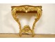 Louis XV console, carved wood, gilded rockery shell, marble, 18th century