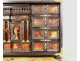 Italian cabinet blackened wood tortoiseshell gilded bronze vestal columns 17th century