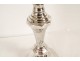 Louis XIV candlestick, silver-plated bronze, cut sides, 18th century