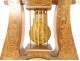 Charles X lyre clock, rosewood marquetry, bronze, Napoleon III, 19th century