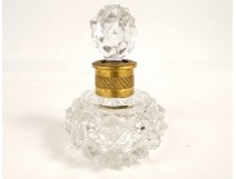 Le Creusot Baccarat bronze cut crystal perfume bottle, 19th century Restoration