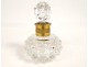 Le Creusot Baccarat bronze cut crystal perfume bottle, 19th century Restoration