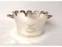 20th century silver metal glass cooler with handles