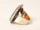 Ring intaglio carnelian monogram crown solid silver 19th century