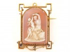 Broche or massif 18 carats camée femme antique angelot Napoléon III XIXème