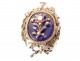 Silver photo holder pendant with blue enamel flowers and Napoleon III knot, 19th century