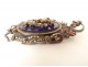 Silver photo holder pendant with blue enamel flowers and Napoleon III knot, 19th century