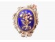 Silver photo holder pendant with blue enamel flowers and Napoleon III knot, 19th century