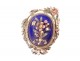 Silver photo holder pendant with blue enamel flowers and Napoleon III knot, 19th century