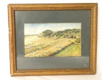 Watercolor landscape Vietnam Long Hai Bay 1918 signed frame 20th century