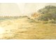 Watercolor landscape Vietnam Long Hai Bay 1918 signed frame 20th century