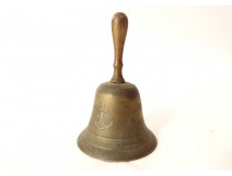 Bell, nautical captain&#39;s bell, bronze, marine anchor, 19th century