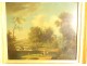 Large HST romantic landscape characters shepherds ruins river 19th century