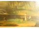 Large HST romantic landscape characters shepherds ruins river 19th century