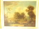 Large HST romantic landscape characters shepherds ruins river 19th century