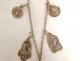 Chain of religious medals silver Christ Ste Anne Bernadette shell 20th century