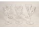 6 Saint-Louis cut crystal water glasses, Bristol model, 20th century