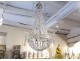 19th century cut crystal basket chandelier with garland tassels