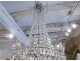 19th century cut crystal basket chandelier with garland tassels