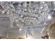 19th century cut crystal basket chandelier with garland tassels