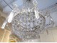 19th century cut crystal basket chandelier with garland tassels