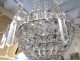 19th century cut crystal basket chandelier with garland tassels