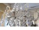 19th century cut crystal basket chandelier with garland tassels