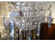 19th century cut crystal basket chandelier with garland tassels