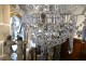 19th century cut crystal basket chandelier with garland tassels