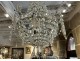 19th century cut crystal basket chandelier with garland tassels