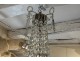 19th century cut crystal basket chandelier with garland tassels