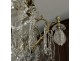 Cage chandelier 6 lights gilded bronze cut crystal flower pendants 19th century