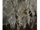 Cage chandelier 6 lights gilded bronze cut crystal flower pendants 19th century