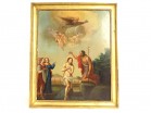 HSP painting Baptism of Christ Jesus Saint John the Baptist cherubs late 18th century