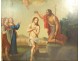 HSP painting Baptism of Christ Jesus Saint John the Baptist cherubs late 18th century