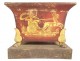 Pair of Empire planters, painted sheet metal, gilding, mythological chariot gods, 19th century