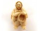 Netsuke Katabori character swivel head basket carved ivory Japan 19th century