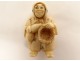 Netsuke Katabori character swivel head basket carved ivory Japan 19th century