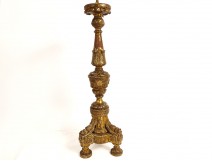 Church candlestick candelabra carved gilded wood 18th century