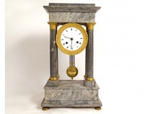 Portico clock regulator columns gray marble Leroy Paris Empire XIXth