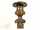 Pair of Louis XVI candlesticks, bronze torches, column, Ionic capital, 18th century