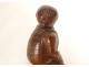 Carved boxwood snuffbox with crouching figure Father Colic Folk Art