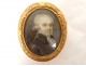 Painted miniature 18K gold brooch portrait René Ange de la Guerrande 18th century