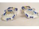 Pair of polychrome Paris porcelain vases Louis-Philippe flowers 19th century