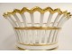 Paris porcelain openwork centerpiece basket cup with Empire gilding, 19th century